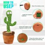 Green Dancing Cactus Plush Toy – Fun Interactive Gift for Boys & Girls, 1 Pc - Image 2