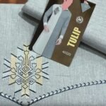 Silver Embroidered Paper Cotton Unstitched Suit for Mens – Summer Collection (3.25 Gazz Shirt, 2.25 Gazz Trouser) - Image 2