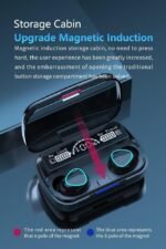 M10 True Wireless Bluetooth 5.1 Earbuds – In-Ear, Sweat & Water Resistant, Adaptive EQ, Dual Mic, Quick Charging with 2000mAh Case – Black” - Image 4