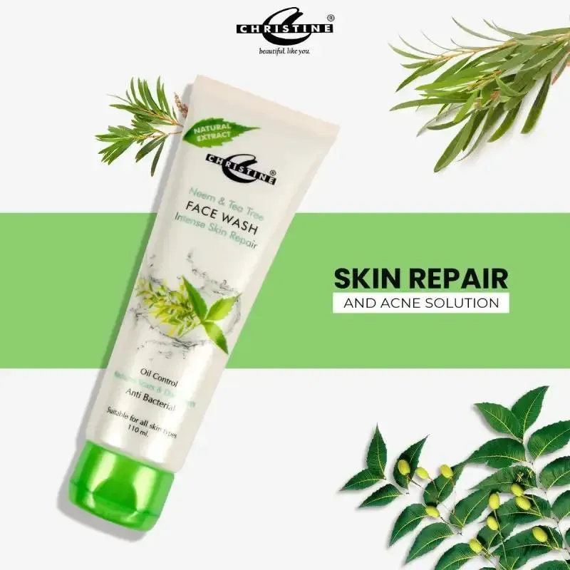 1770984335952 Christine Neem & Tea Tree Face Wash 110ml – Anti Dark Circle, Whitening & Brightening Cleanser for Clear Glowing Skin - Image 1