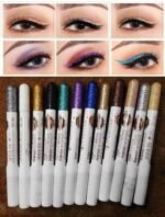 6 Pcs Multicolor Glitter Eye Pencil Set – Glossy Long-Lasting Shimmer Eyeliner Makeup Kit - Image 2