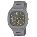 "Men’s Round Analog Watch with Durable Silicon Band – Stylish Everyday Timepiece