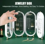 Green Portable Jewellery Box – Durable Plastic Organizer Case for Rings, Earrings & Accessories | Compact Travel Jewellery Storage (1 Pc)