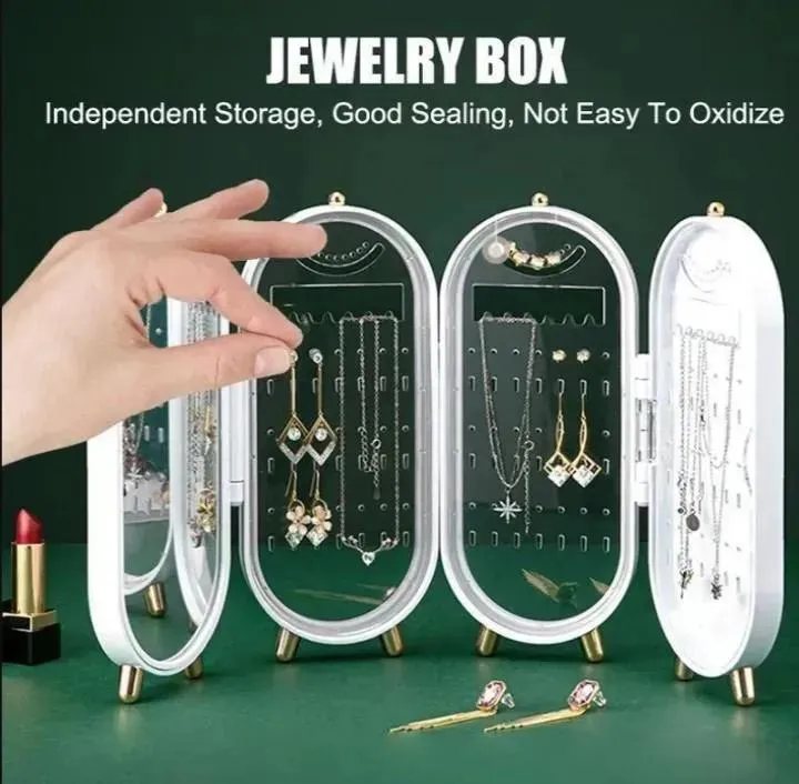 1776492460295 Green Portable Jewellery Box – Durable Plastic Organizer Case for Rings, Earrings & Accessories | Compact Travel Jewellery Storage (1 Pc) - Image 1