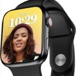 Black Smart Watch  Long Battery Life Fast Charging, Metal & Silicone Strap  Fitness Tracker