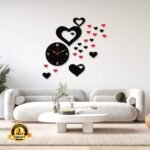 Luxury 3D Modern Wall Clock 32x32 Inch – Abstract Laser Cut Design | Stylish Home Decor Clock