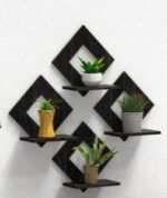 3-Piece Modern Abstract Floating Wall Shelf Set – Decorative Wall Hanging Shelves for Living Room, Bedroom & Home Decor - Image 3