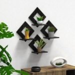 3-Piece Modern Abstract Floating Wall Shelf Set – Decorative Wall Hanging Shelves for Living Room, Bedroom & Home Decor